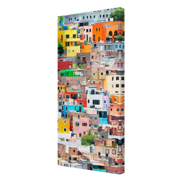 Bilder für die Wand Farbige Häuserfront Guanajuato