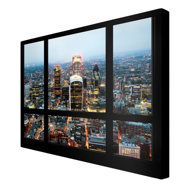 Philippe Hugonnard Bilder Fensterblick auf beleuchtete Skyline von London