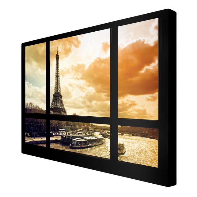 Philippe Hugonnard Bilder Fensterblick - Paris Eiffelturm Sonnenuntergang