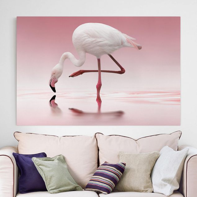 Leinwand Bilder XXL Flamingo Dance