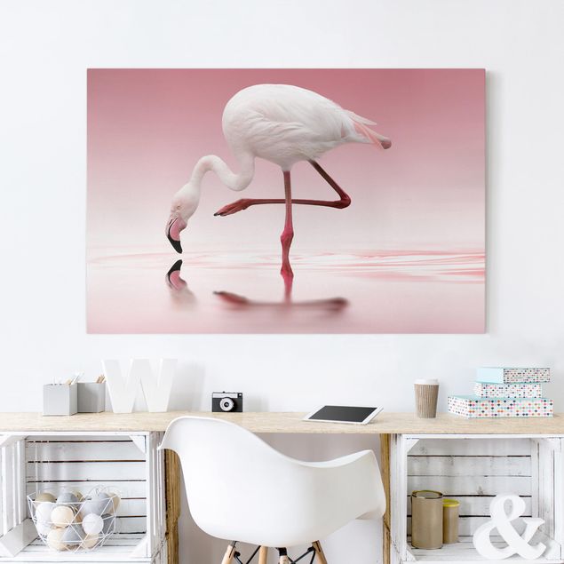 Leinwand Vogel Flamingo Dance