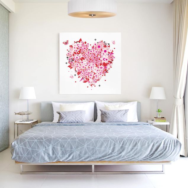 Muster Leinwand Floral Retro Heart