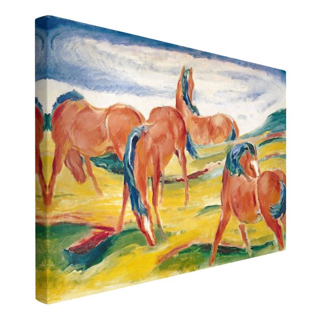 Wandbilder Tiere Franz Marc - Weidende Pferde