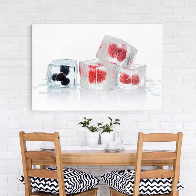 Bilder für die Wand Früchte im Eiswürfel