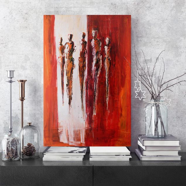 Wandbilder XXL Petra Schüßler - Fünf Figuren in Rot 01
