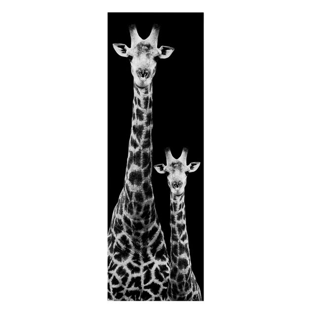 Wandbilder Tiere Giraffen Duo schwarz-weiß