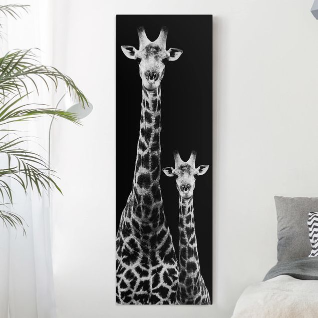 Wandbilder XXL Giraffen Duo schwarz-weiß