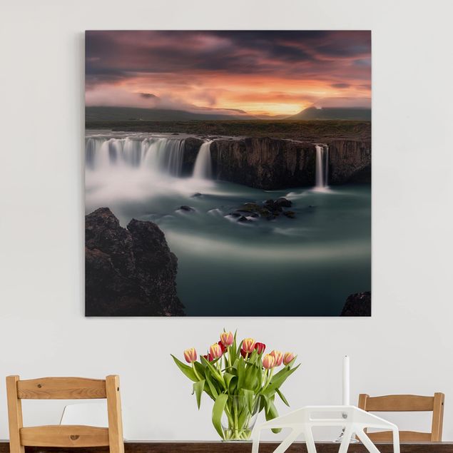 Leinwandbilder XXL Goðafoss Wasserfall in Island