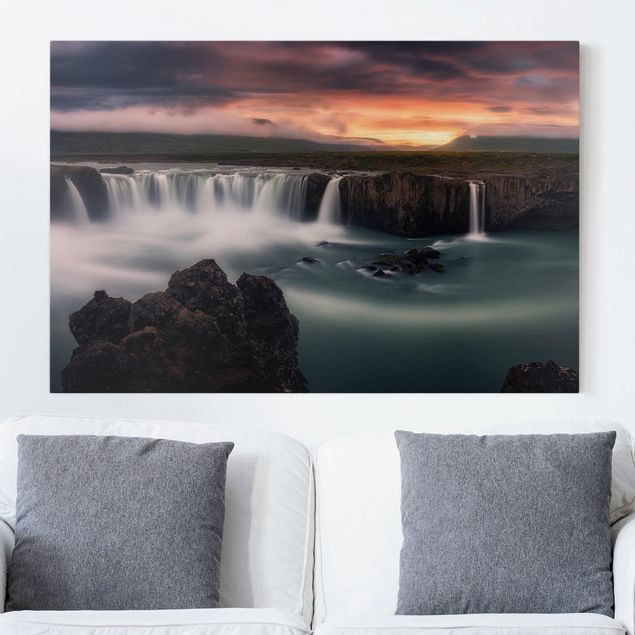 Leinwand Bilder XXL Goðafoss Wasserfall in Island