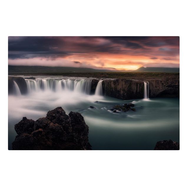 Schöne Wandbilder Goðafoss Wasserfall in Island