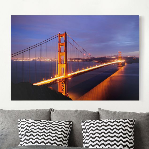 Leinwand Bilder XXL Golden Gate Bridge bei Nacht