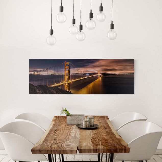 Wandbilder Wohnzimmer modern Golden Gate to Stars
