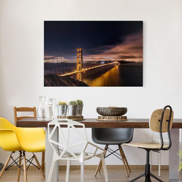 Leinwandbilder Wohnzimmer modern Golden Gate to Stars