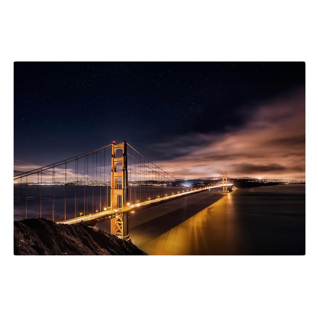 Bilder auf Leinwand Golden Gate to Stars