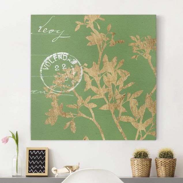 Wandbilder XXL Goldene Blätter auf Lind II