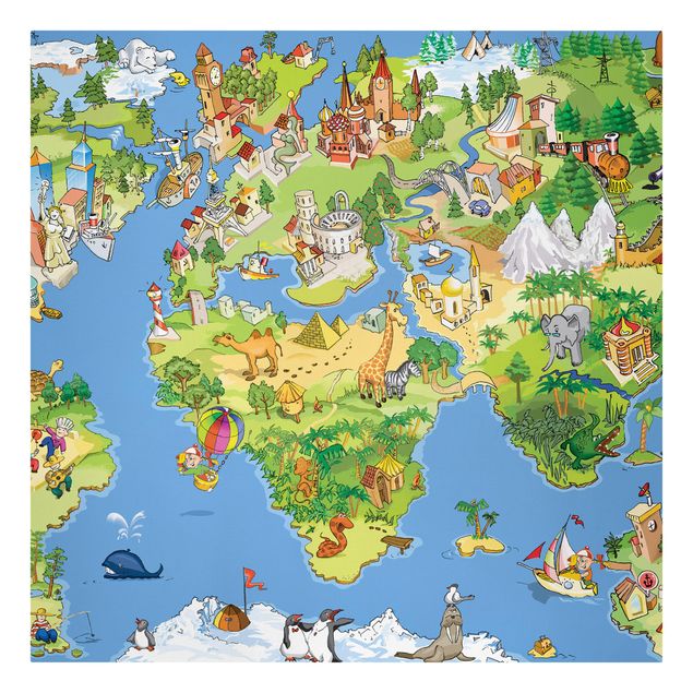Leinwandbilder Great And Funny Worldmap