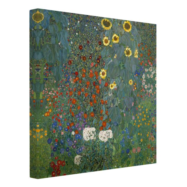 Leinwand Kunstdruck Gustav Klimt - Garten Sonnenblumen