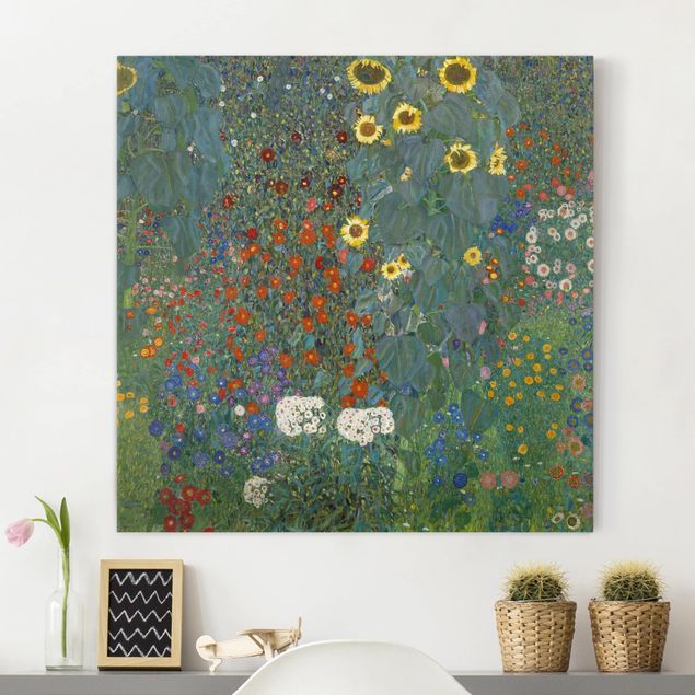 Leinwandbilder XXL Gustav Klimt - Garten Sonnenblumen