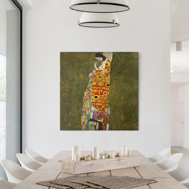 Leinwandbild Kunstdruck Gustav Klimt - Die Hoffnung II