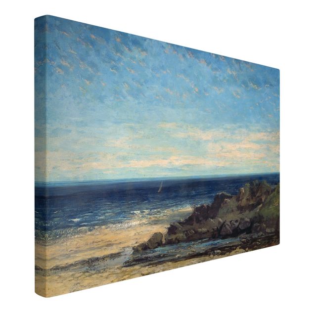 Strand Bild auf Leinwand Gustave Courbet - Blaues Meer