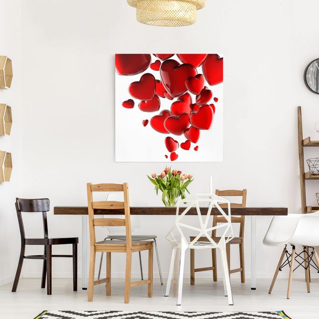 Wandbilder Wohnzimmer modern Herzballons