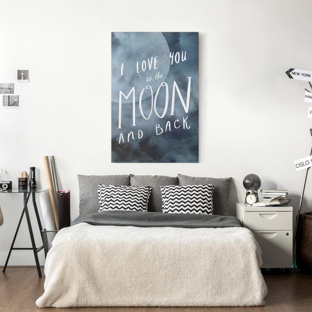 Leinwandbilder Wohnzimmer modern Himmlische Liebe - Mond