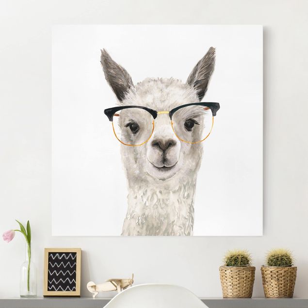 Wandbilder XXL Hippes Lama mit Brille I