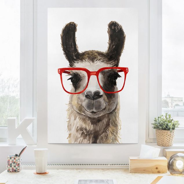 Wandbilder Tiere Hippes Lama mit Brille II