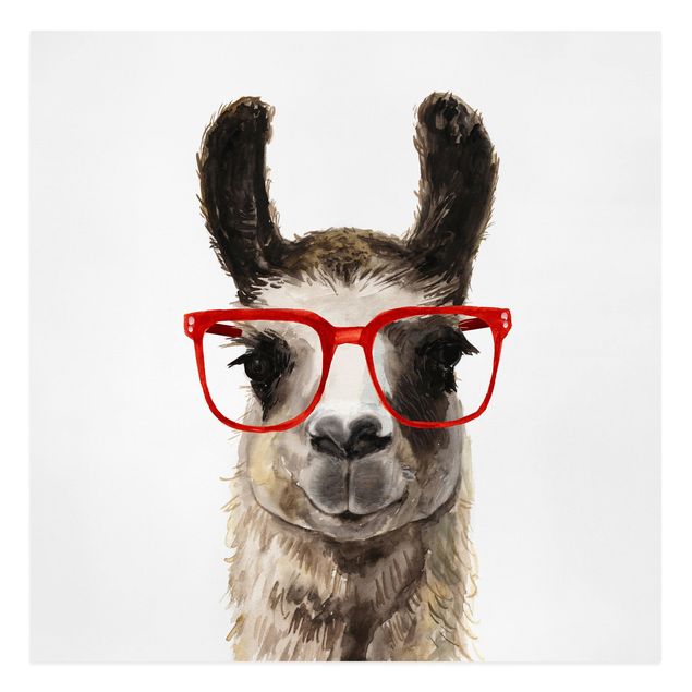 Bilder auf Leinwand Hippes Lama mit Brille II