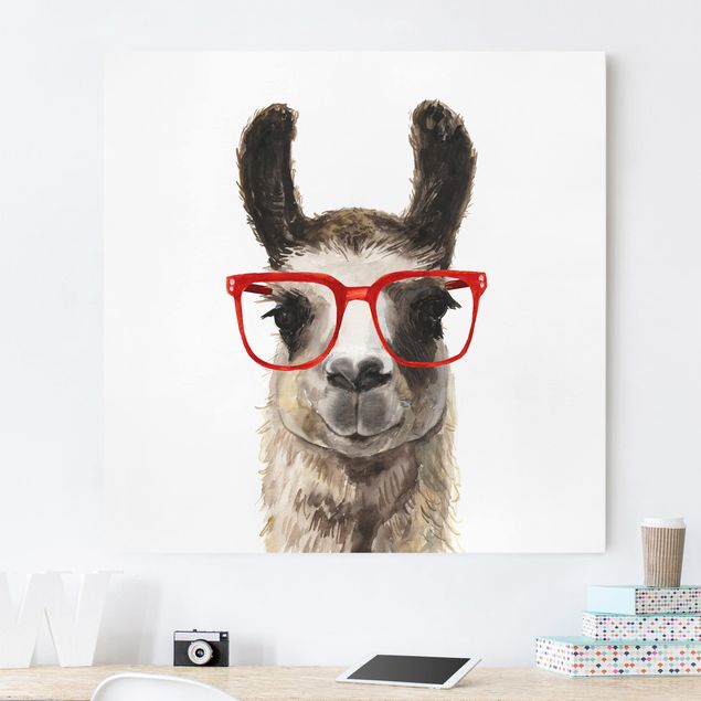 Leinwandbilder XXL Hippes Lama mit Brille II