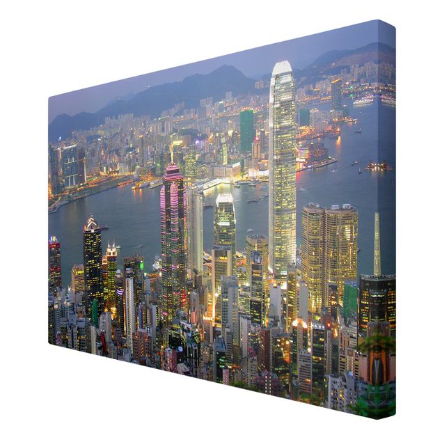 Schöne Leinwandbilder Hongkong Skyline
