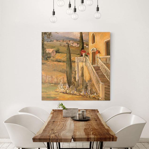 Wandbilder Skyline Italienische Landschaft - Haustreppe
