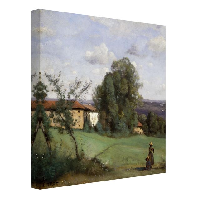 Wandbilder Natur Jean-Baptiste Camille Corot - Ein Bauernhof