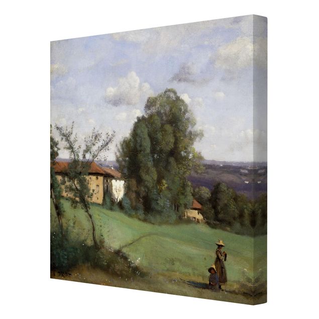 Wandbilder Wohnzimmer modern Jean-Baptiste Camille Corot - Ein Bauernhof