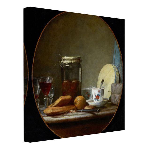 Kunstdrucke auf Leinwand Jean-Baptiste Siméon Chardin - Glas mit Aprikosen