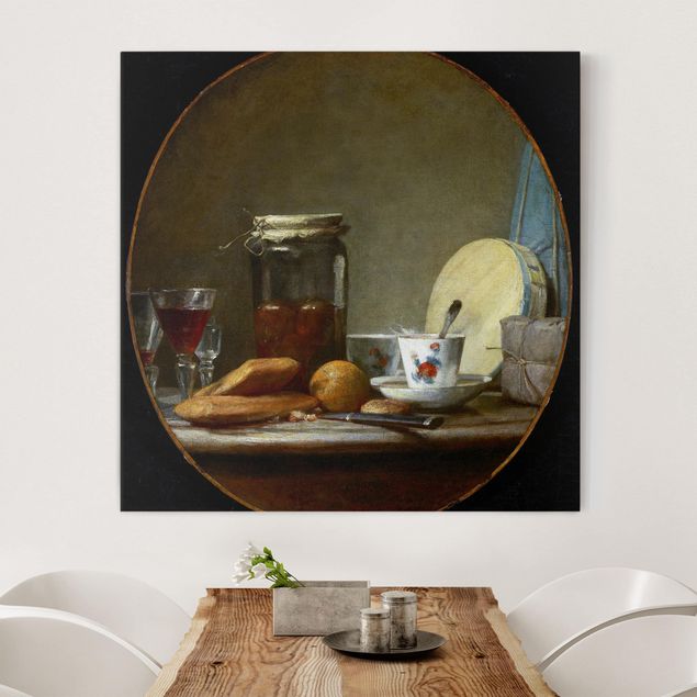 Wandbilder XXL Jean-Baptiste Siméon Chardin - Glas mit Aprikosen