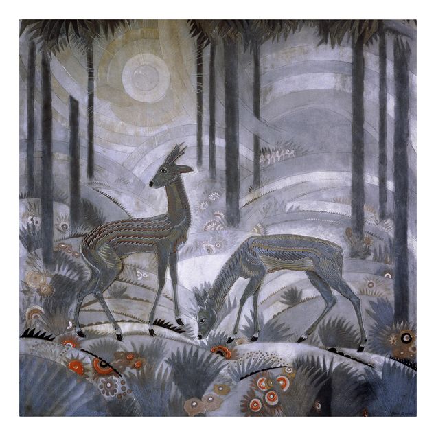 Kunstdrucke auf Leinwand Jean Dunand - Zwei Rehe im Wald