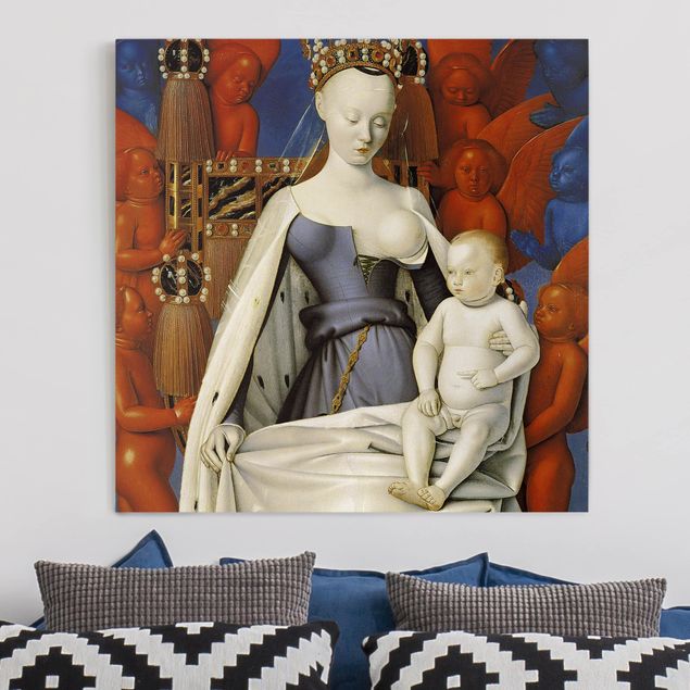 Leinwandbilder XXL Jean Fouquet - Die thronende Madonna