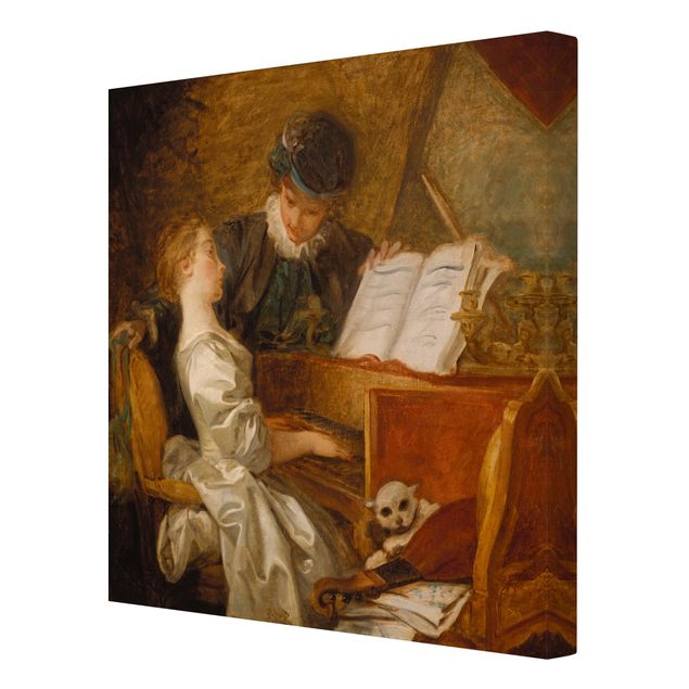 Kunstdruck Jean Honoré Fragonard Jean Honoré Fragonard - Die Klavierstunde