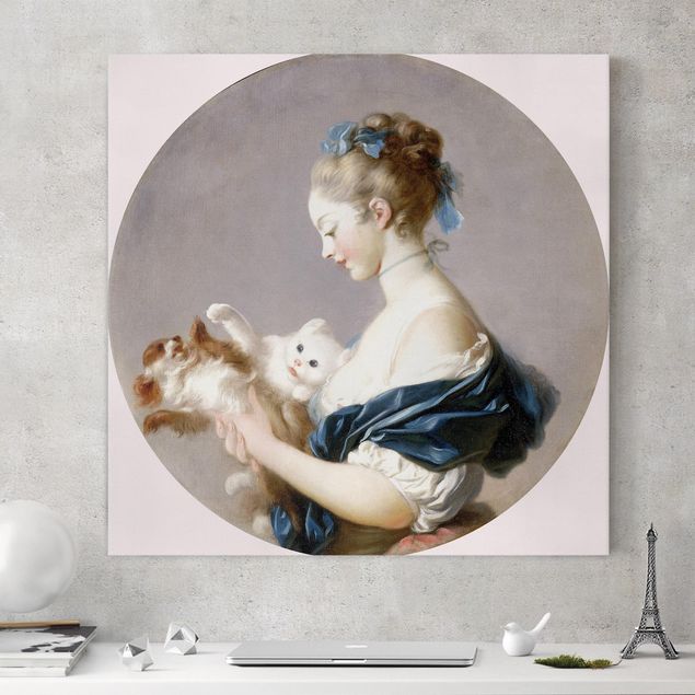 Wandbilder XXL Jean Honoré Fragonard - Mädchen mit Hund