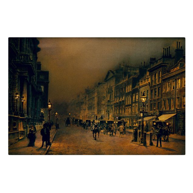 Leinwandbild Kunstdruck John Atkinson Grimshaw - St. James's Street