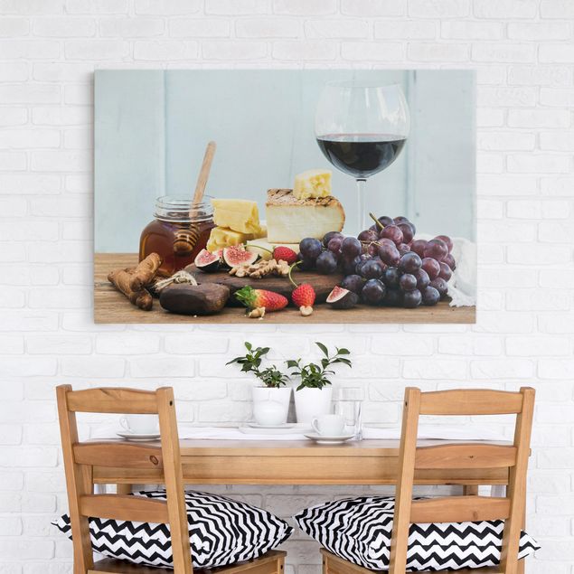 Bilder für die Wand Käse und Wein