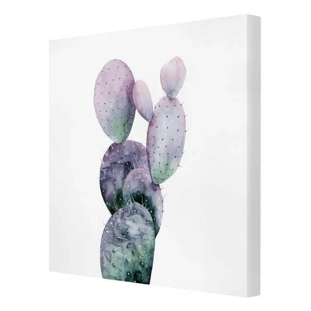 Schöne Leinwandbilder Kaktus in Lila I
