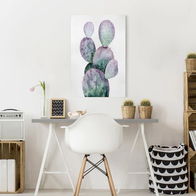 Kunstdrucke auf Leinwand Kaktus in Lila II