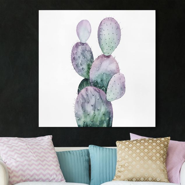 Leinwandbilder XXL Kaktus in Lila II