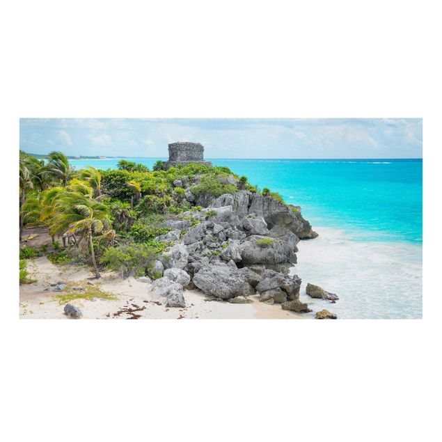 Leinwandbilder Strand und Meer Karibikküste Tulum Ruinen