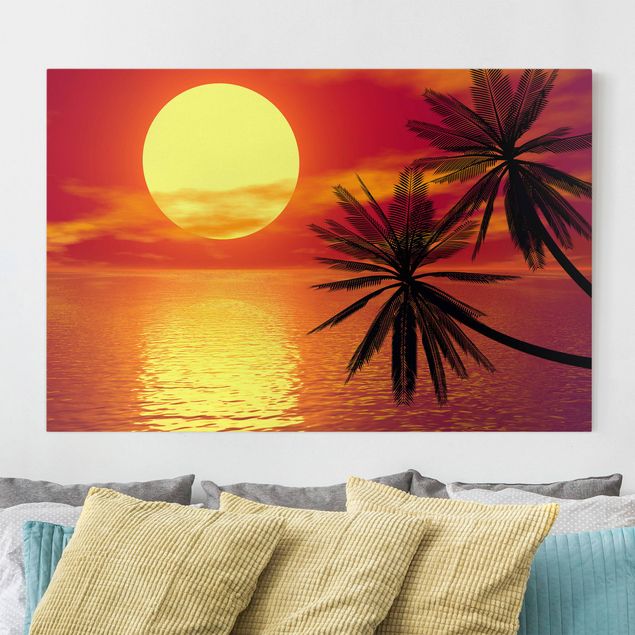 Leinwandbilder XXL Karibischer Sonnenuntergang