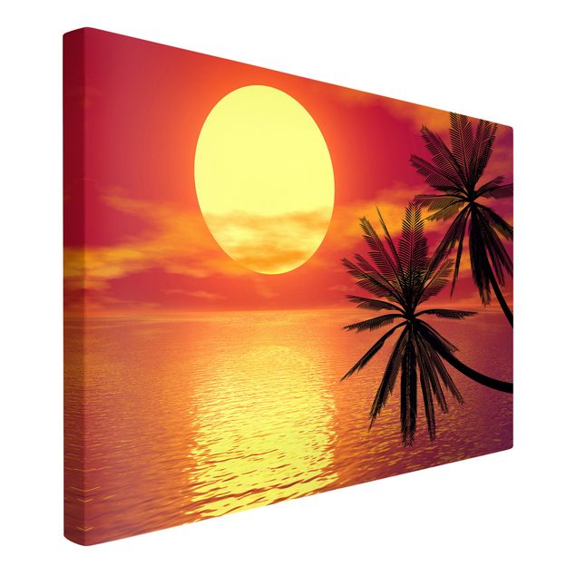 Leinwand Kunstdruck Karibischer Sonnenuntergang