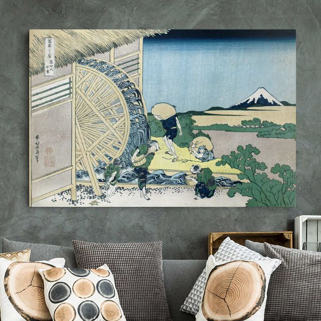 Leinwand Bilder XXL Katsushika Hokusai - Wasserrad in Onden
