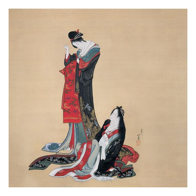 Wandbilder Katsushika Hokusai - Zwei Kurtisanen